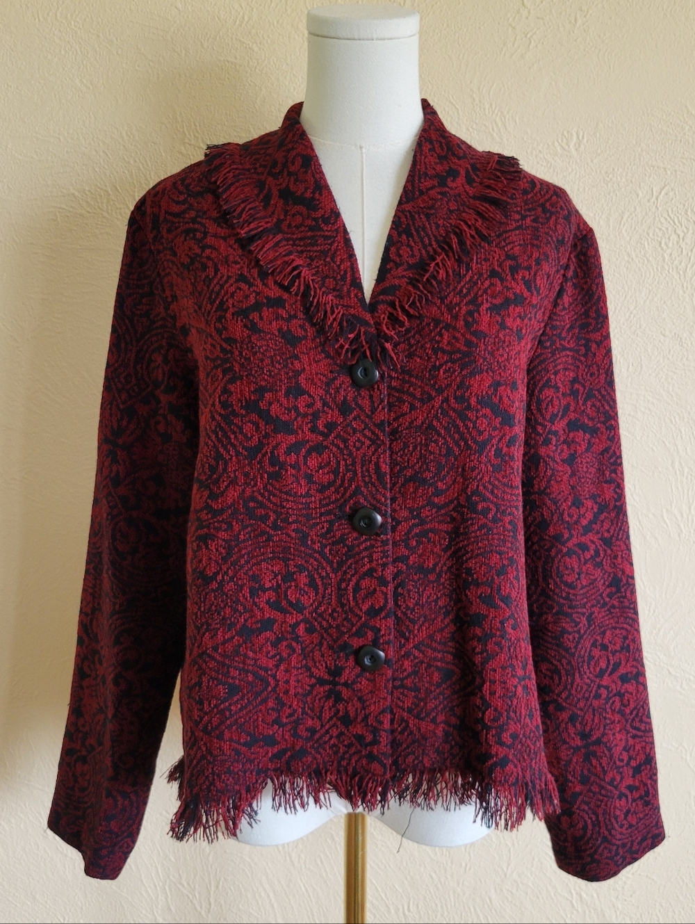 Nomadic Traders | Red & Black Knit Cardigan